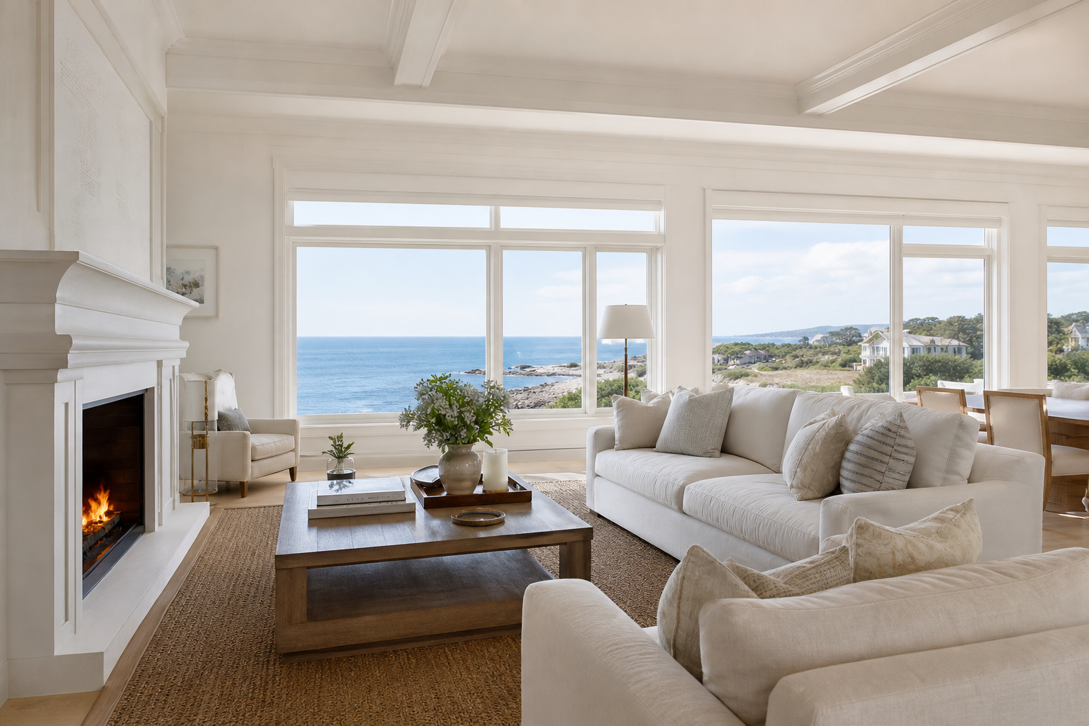 VAJRA automated curtains in coastal home
